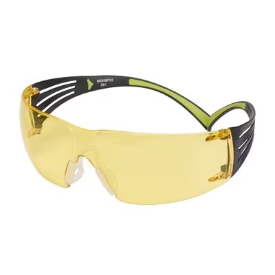 3M SecureFit 400 skyddsglasögon, svart/grön båge, reptåliga/anti-fog